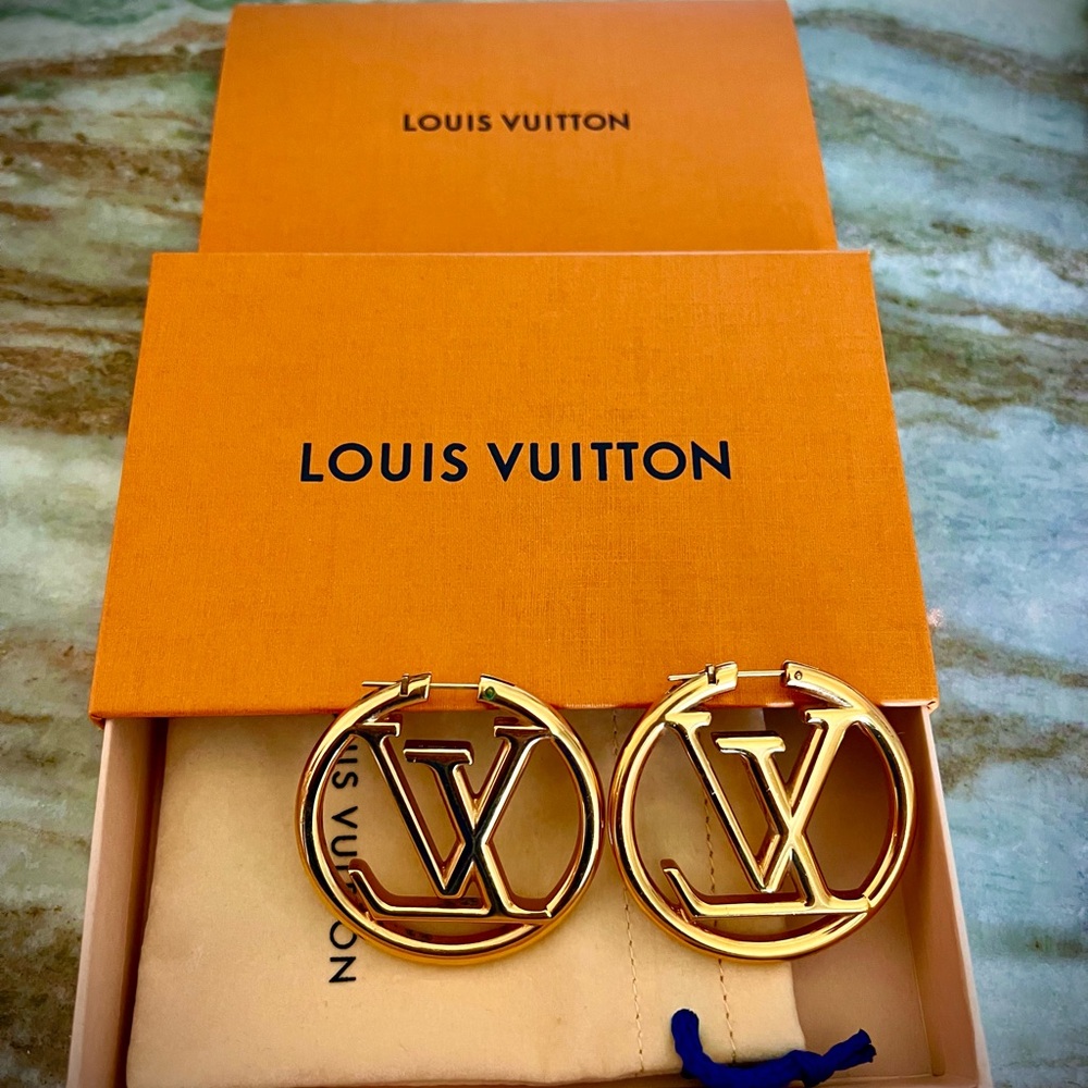 Louis Vuitton signature earrings LV hoop earrings